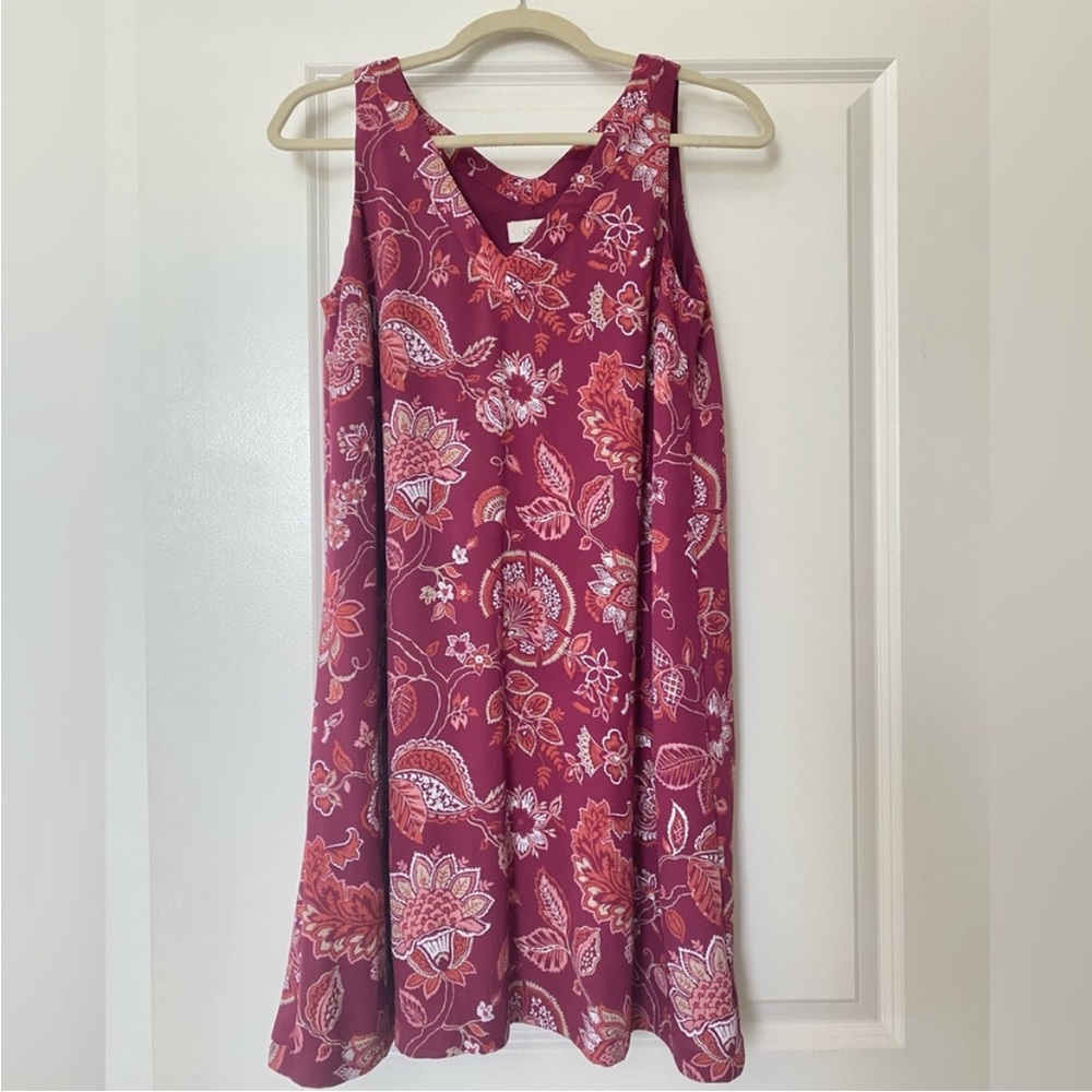 Women’s LOFT Dress in Pink White Orange - size small